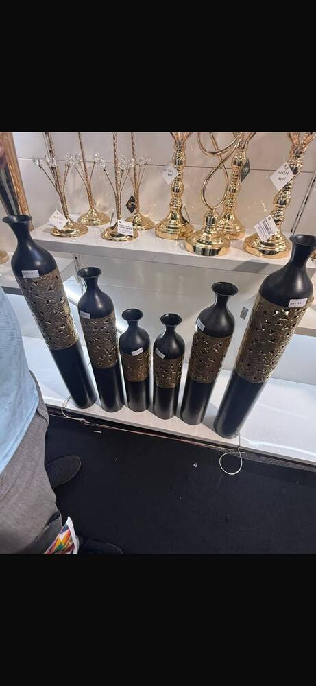 Black Gold Decorative Floor Vase