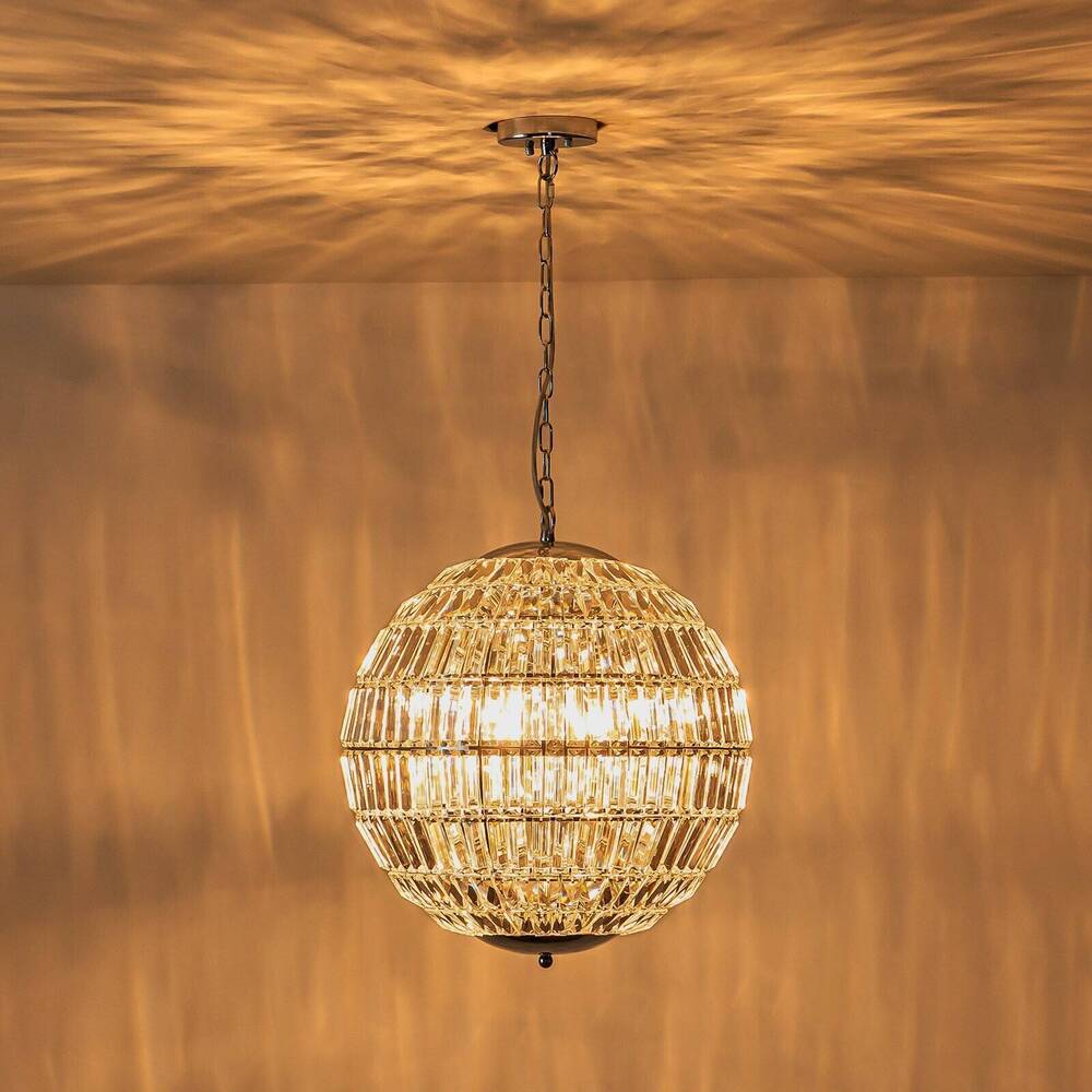 Golden Crystal Globe Pendant Light