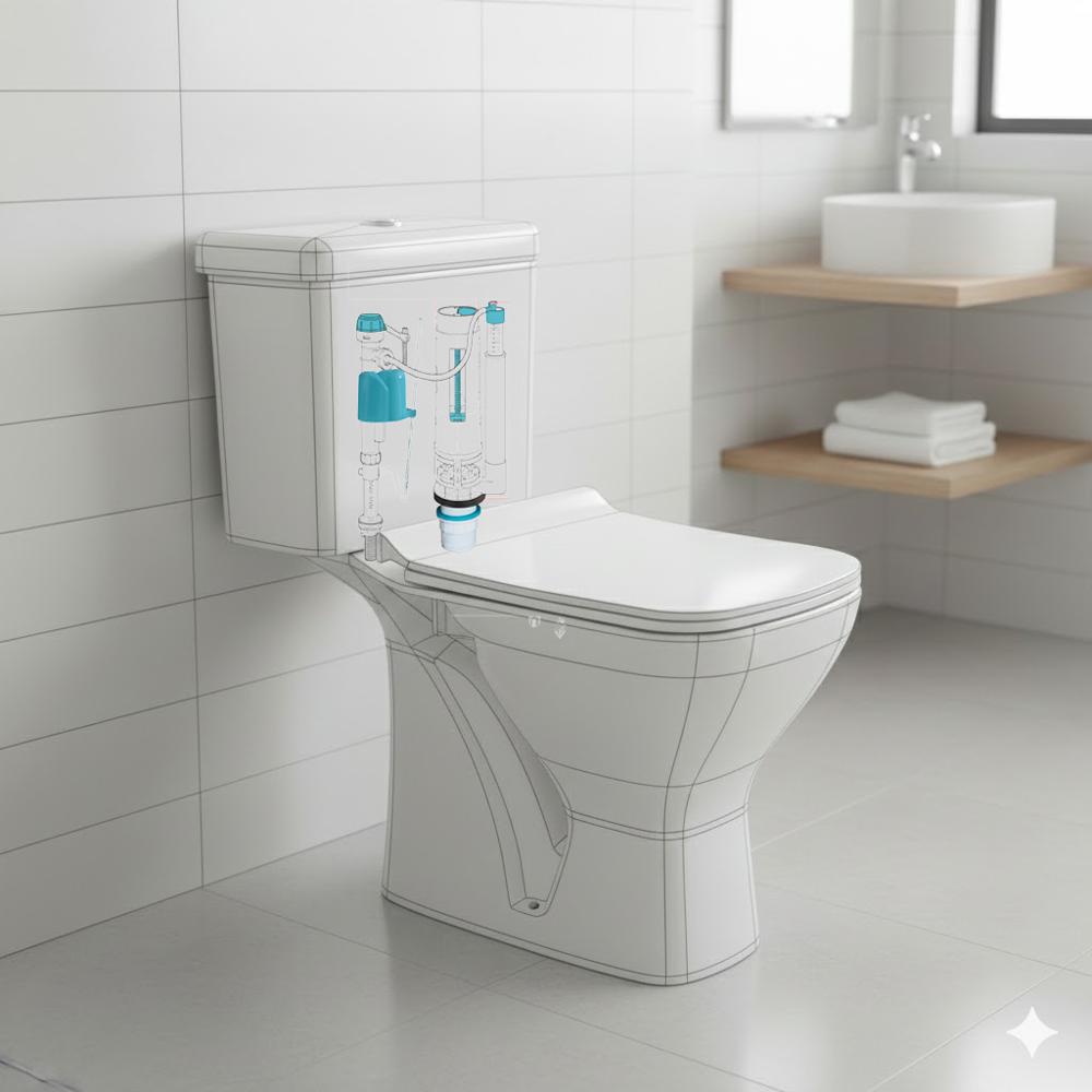 high pressure two piece fitting, Two Piece Toilet Flush Fitting With Adjustable Inlet, 8