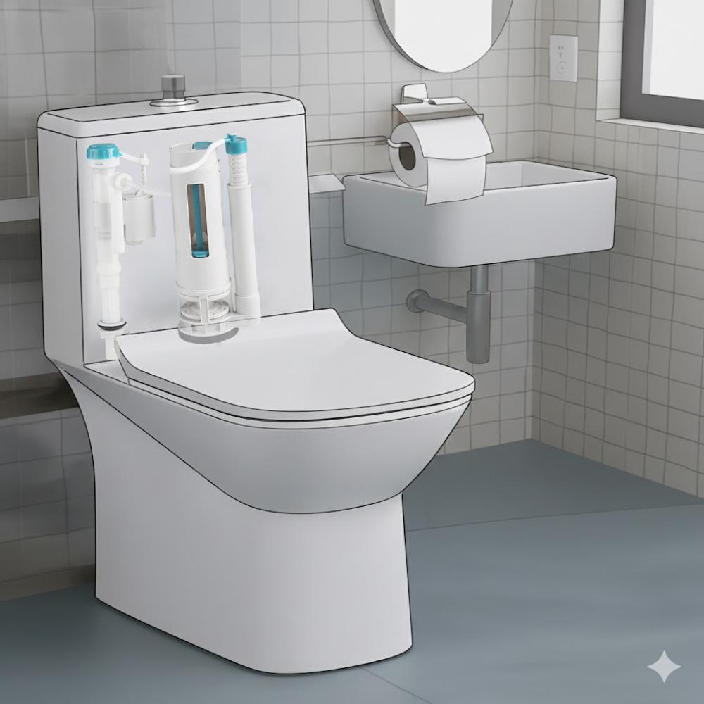 one piece toilet high pressure fitting, adjustable inlet type one piece fitting, Suitable for hindware, somany, simpolo, parryware and all Indian brands
