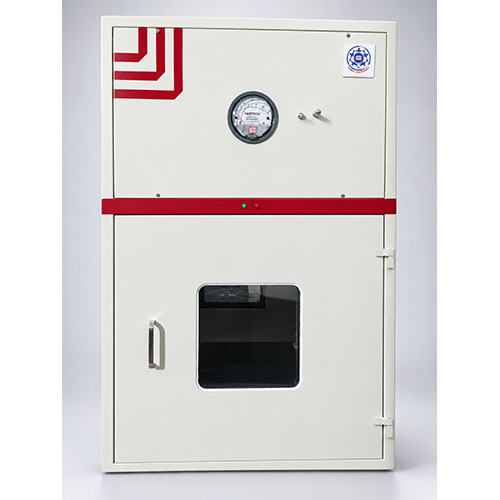 Industrial Cabinet with Gauge and Windowed Door