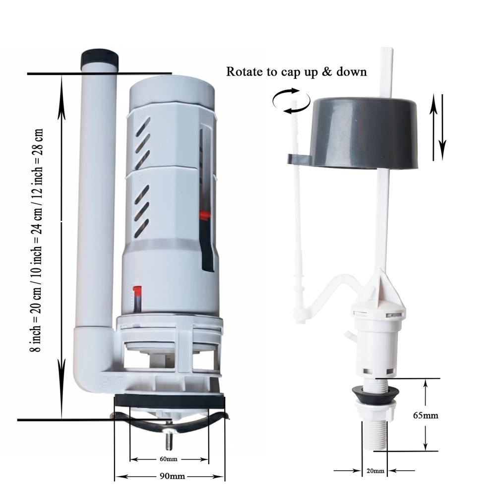 PP material one piece fitting, cheap rate one piece toilet flush fitting, One Piece Flush Fitting Dual Flush Siphon set, 