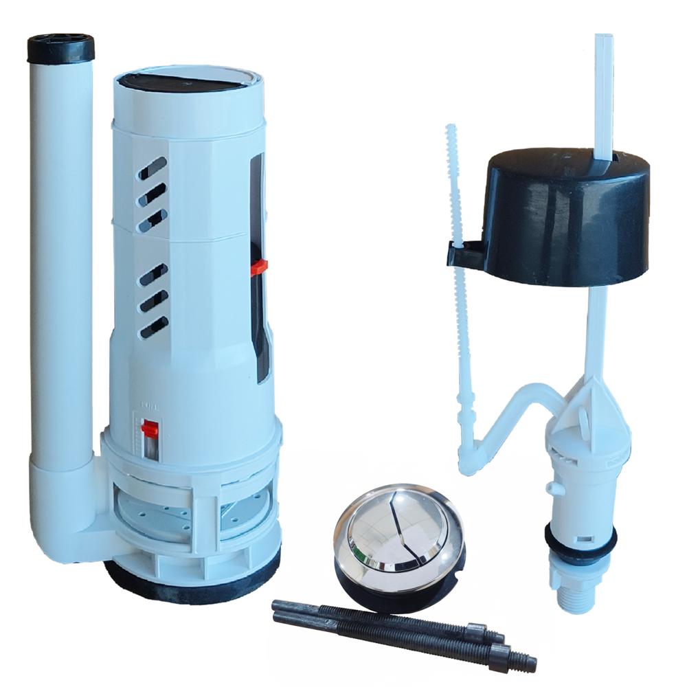 PP material one piece fitting, cheap rate one piece toilet flush fitting, One Piece Flush Fitting Dual Flush Siphon set, 