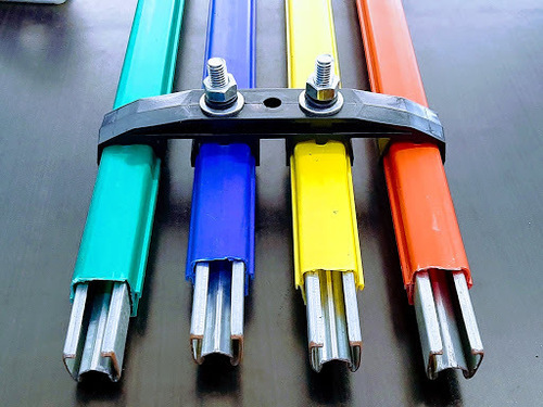 Shrouded DSL Bus Bar - Gi Copper Aluminum, 3 & 4 Conductors, Red/Yellow/Blue/Green, 4.5 Meter, 125-400 AMPS | Crane Control, 100 Metric Ton Lifting Capacity, Electric Power Source