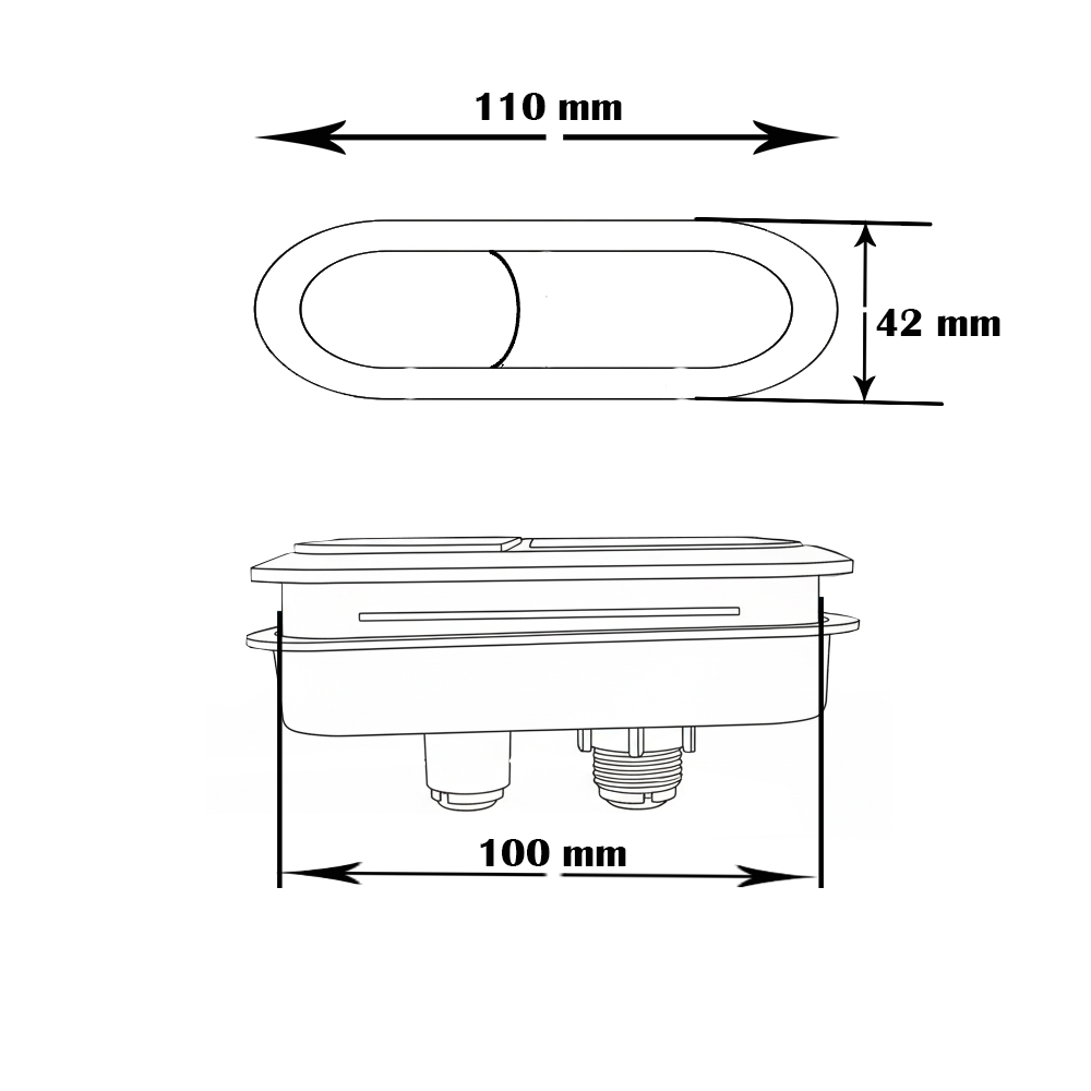 capsule flush button for toilet flush tank and commode, Capsule Dual Flush Toilet Tank Push Button, 