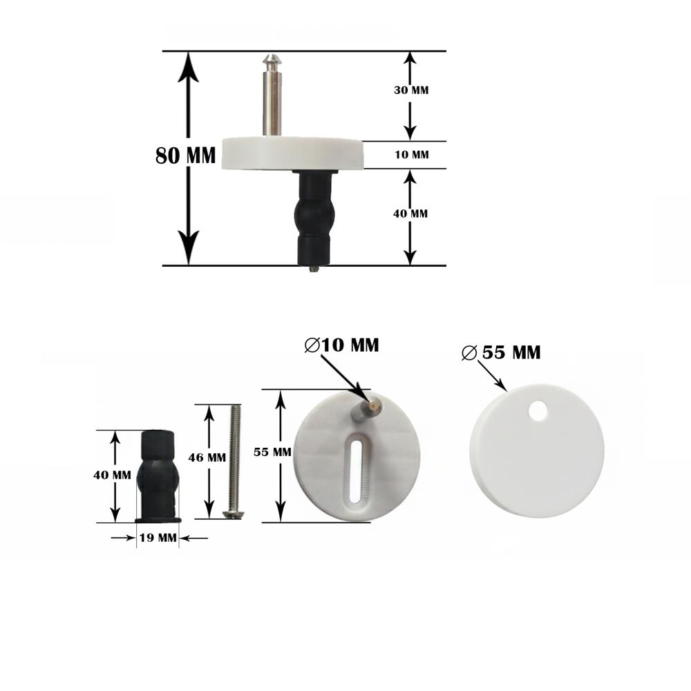 QQ hinges with plastic cap for Toilet Seat Cover, SS hinges with PP cap