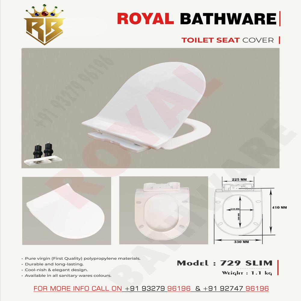 739 slim seat cover white, Small D-shape slim toilet seat cover