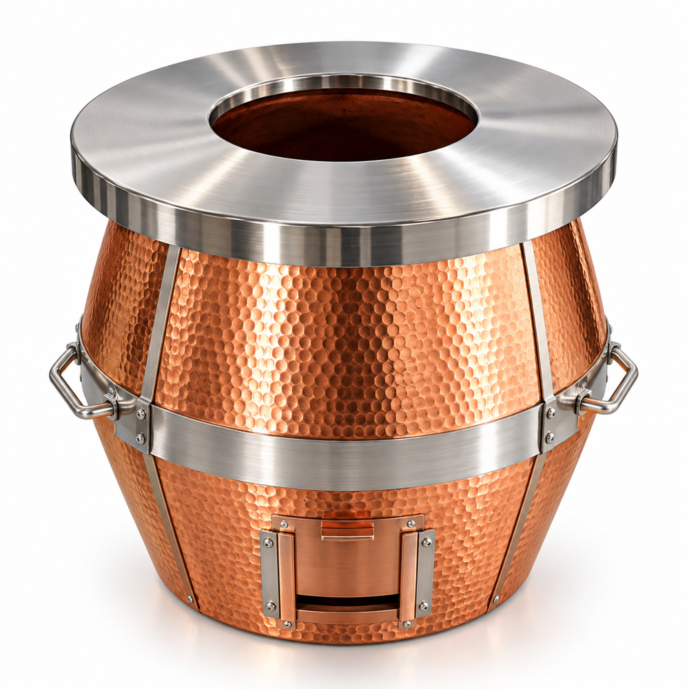 Premium Copper Gas Tandoor Oven - Color: Gold