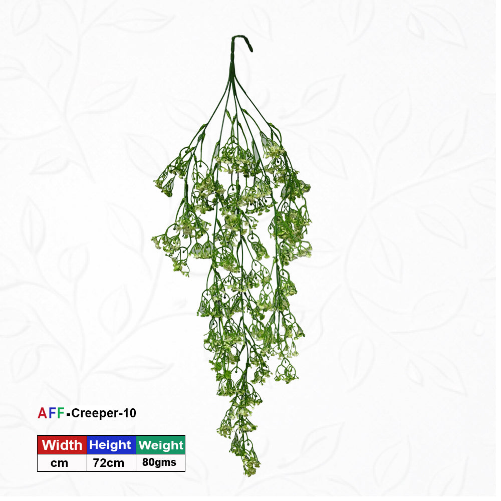 AFF Artificial White Gypsophila Baby's Breath Hanging Creeper Plant (72 cm / 80g-AFF Artificial Green Creeper 100 cm