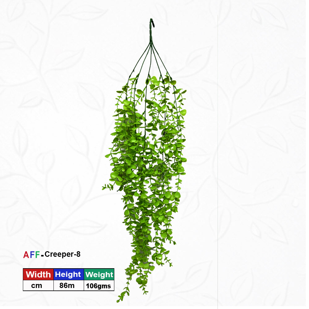 AFF Artificial Light Green Eucalyptus Hanging Creeper Plant (86 cm / 106g)-AFF Artificial Green Creeper 90 cm