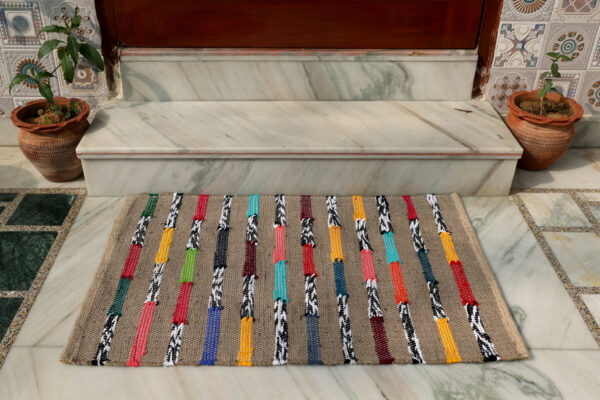 Multicolor Woven Jut Cotton Doormat
