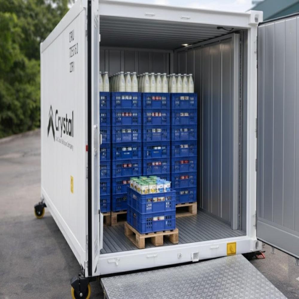 20 Ft Reefer Container for Dairy & Milk Storage | +2 to +4 Degree C Cold Storage for Milk, Paneer & Curd