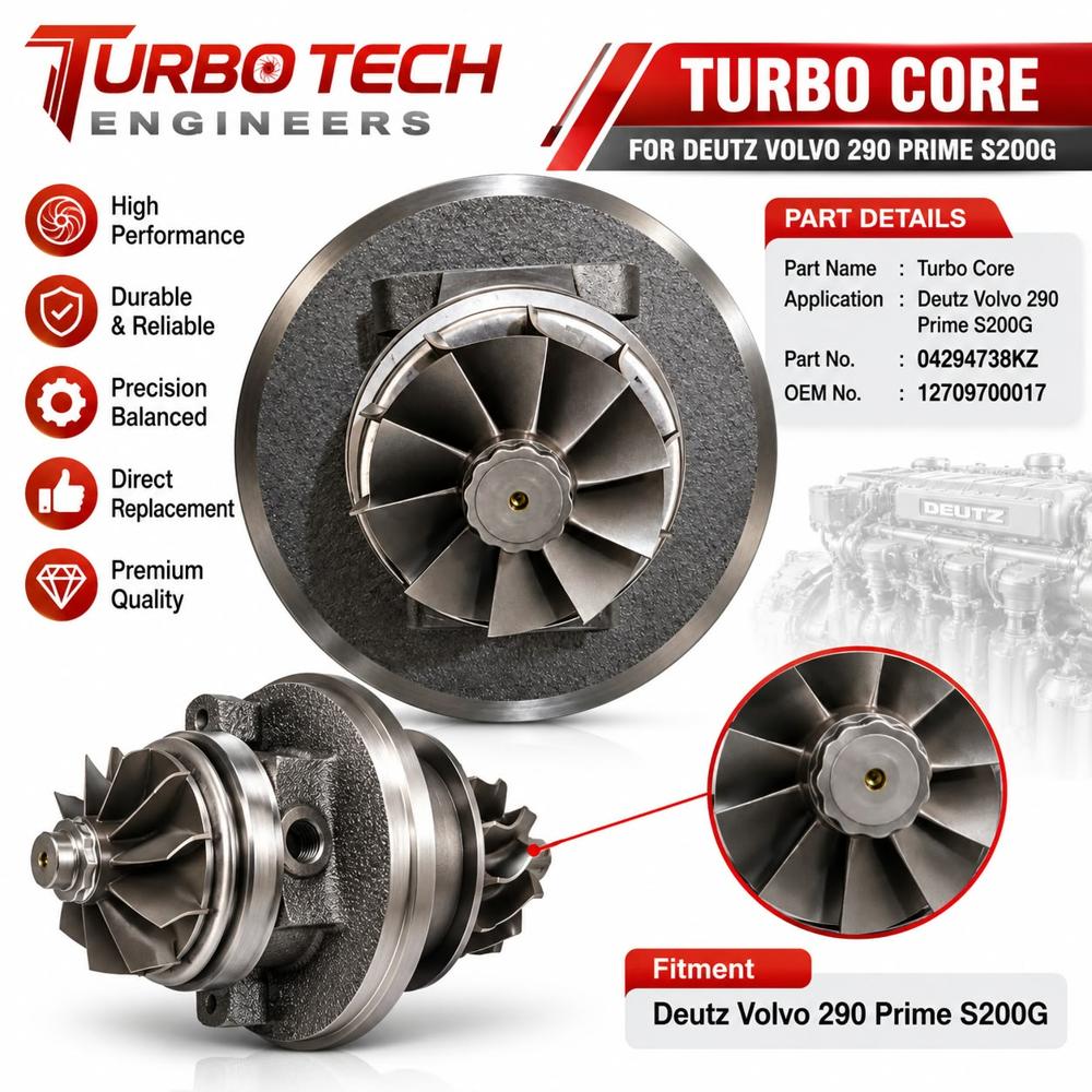 Turbo Core Assembly Deutz Volvo 290 Prime S200G 04294738Kz - Automation Grade: Nono