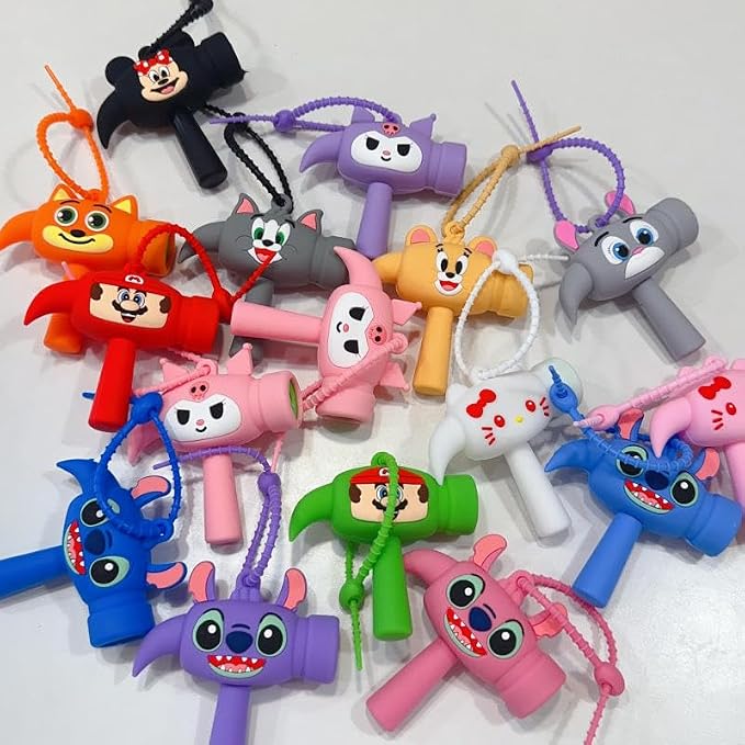 Cartoon Character Silicone Squeaky Hammer Toy