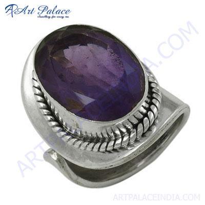 नवीनतम लक्जरी नीलम रत्न चांदी की अंगूठी