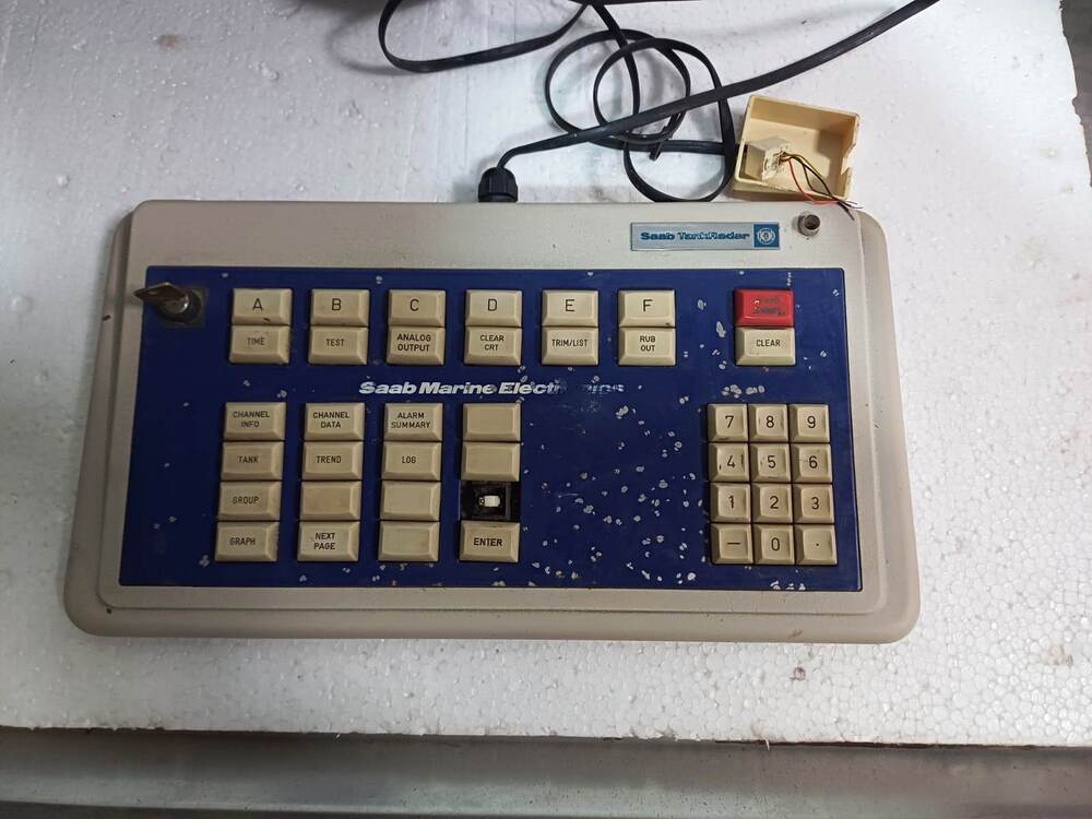 Saab Tankradar Marine Operator Console Keypad Terminal Unit - Usage: Cargo Monitoring System (Cms)