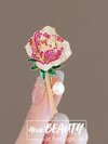 Luxury Crystal Rose Pearl Brooch - Color: Gold