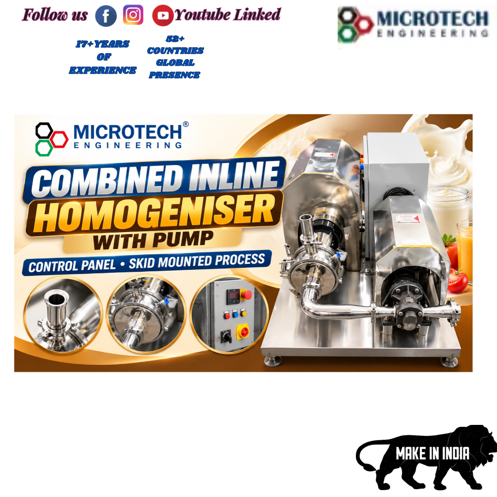 COMBINED INLINE HOMOGENIZER WITH PUMP WITH CONTROL PANEL SKID MOUNTED PROCESS