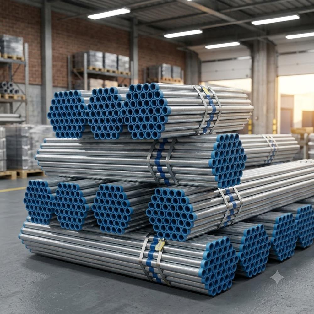 Galvanized Iron Round Pipe - Color: Silver