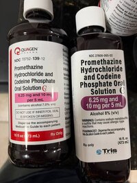 Promethazine Codeiine Syrup 6.25mg/10mg/5mL Bottle 480ml Overnight shipping