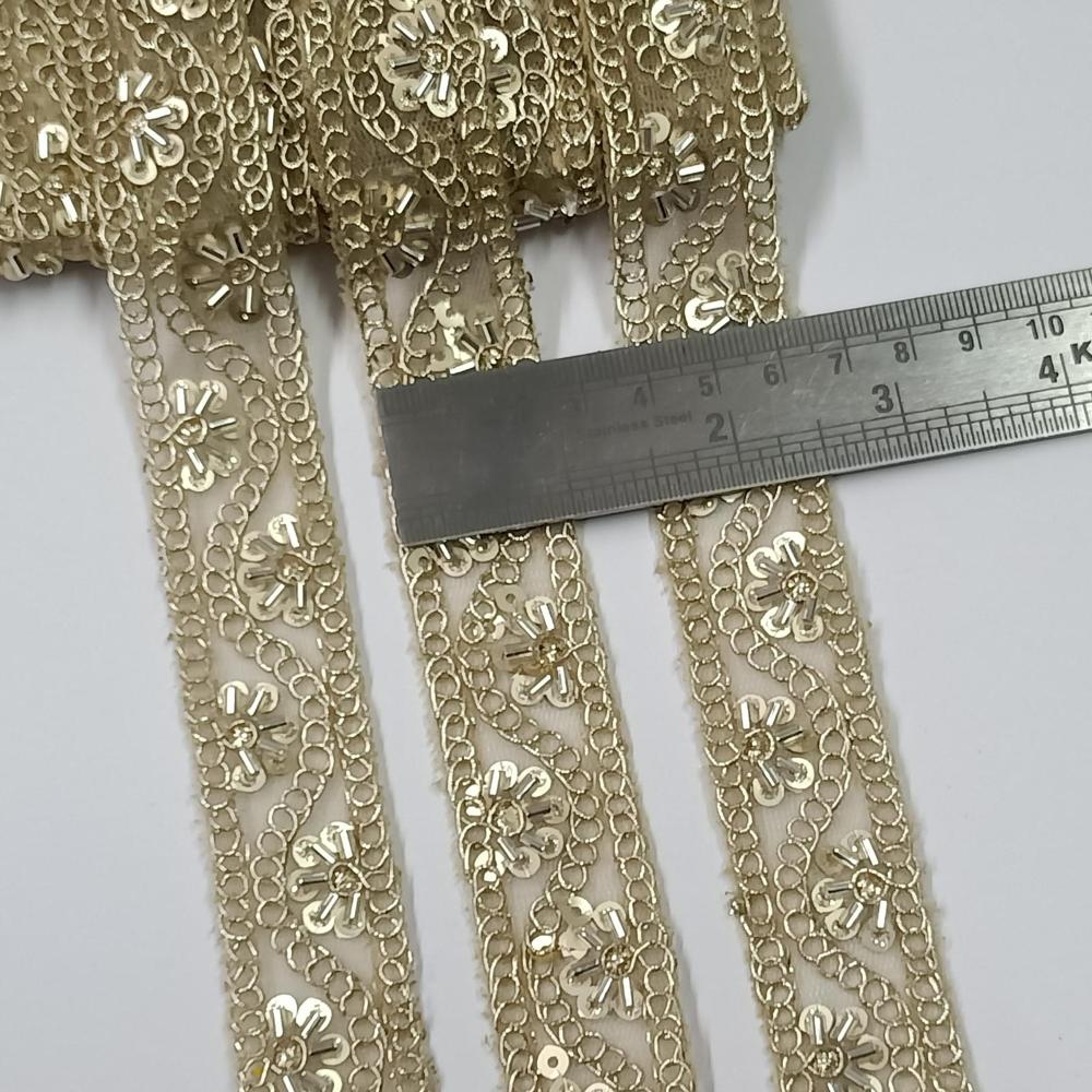 Fancy Saree Border Handwork Lace - Color: Golden