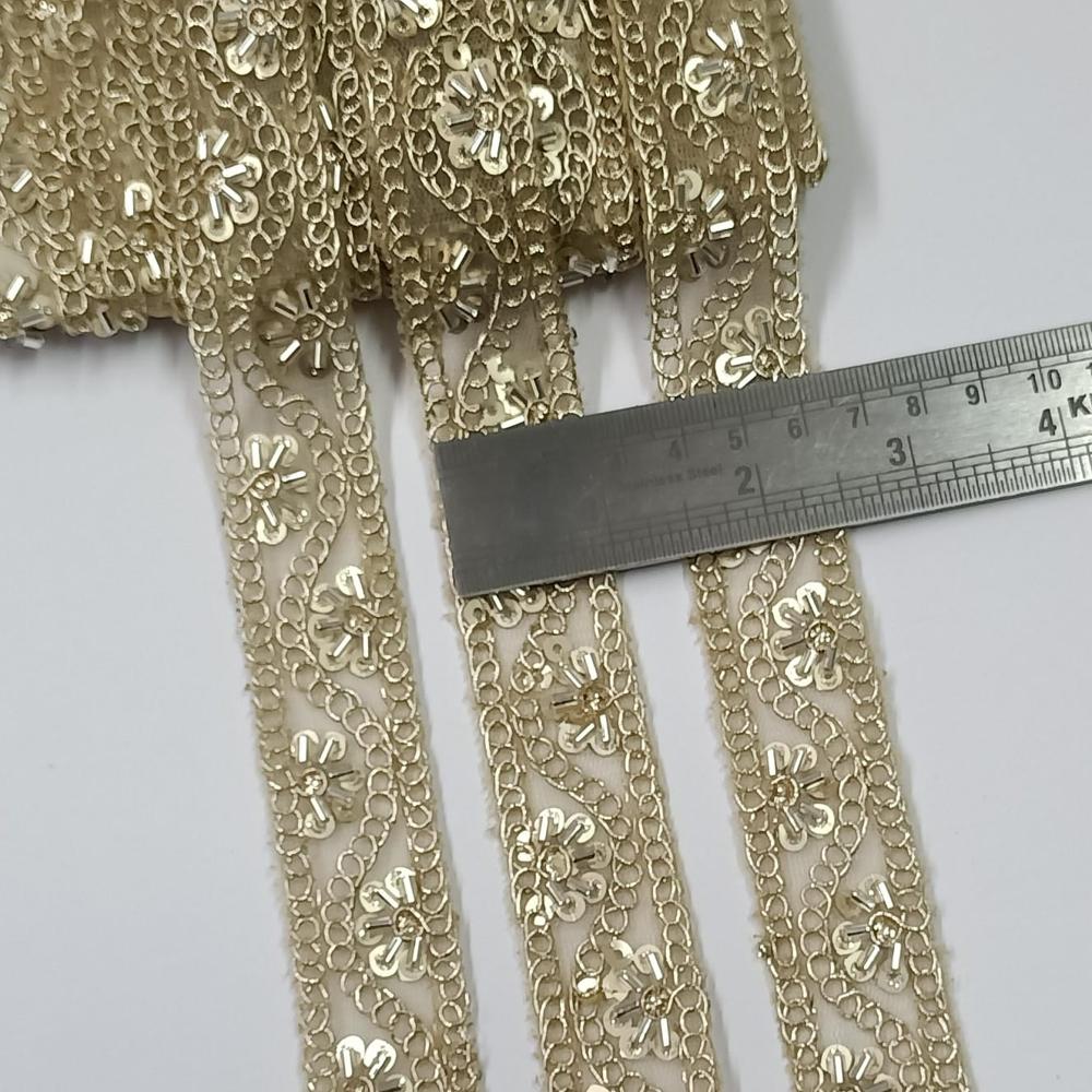 Fancy Saree Border Handwork Lace - Color: Golden