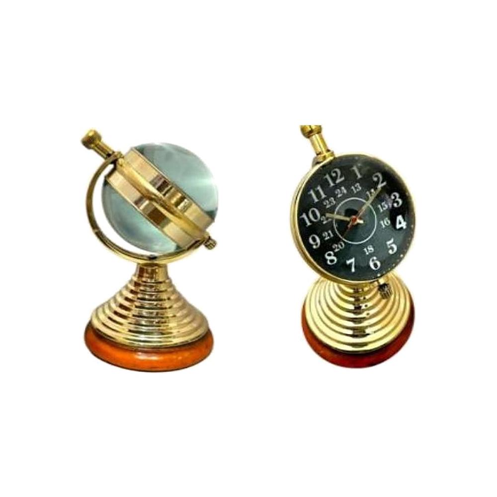 Brass Desk Clock on Arc Stand - Unique Corporate Gift for New Year