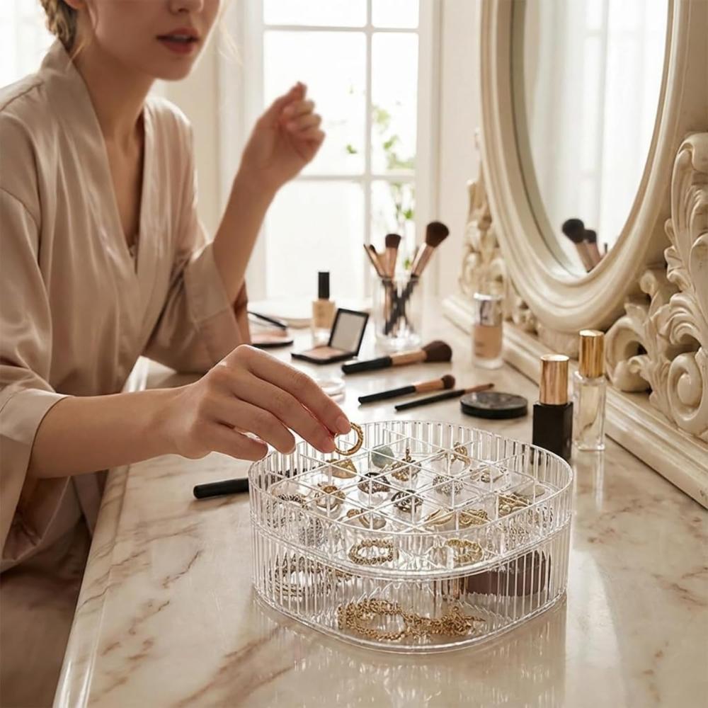 Clear Plastic Jewelry Storage Organizer Box - Color: Transparent