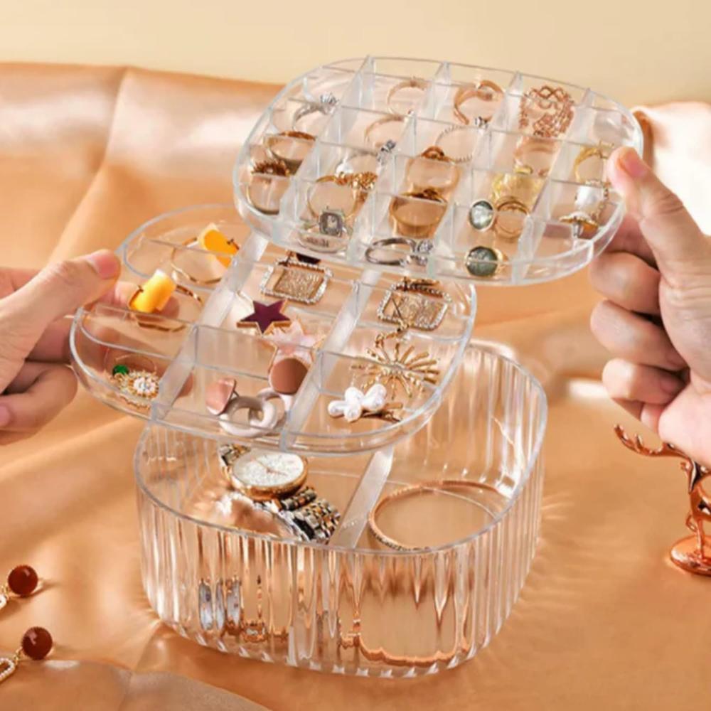 Clear Plastic Jewelry Storage Organizer Box
