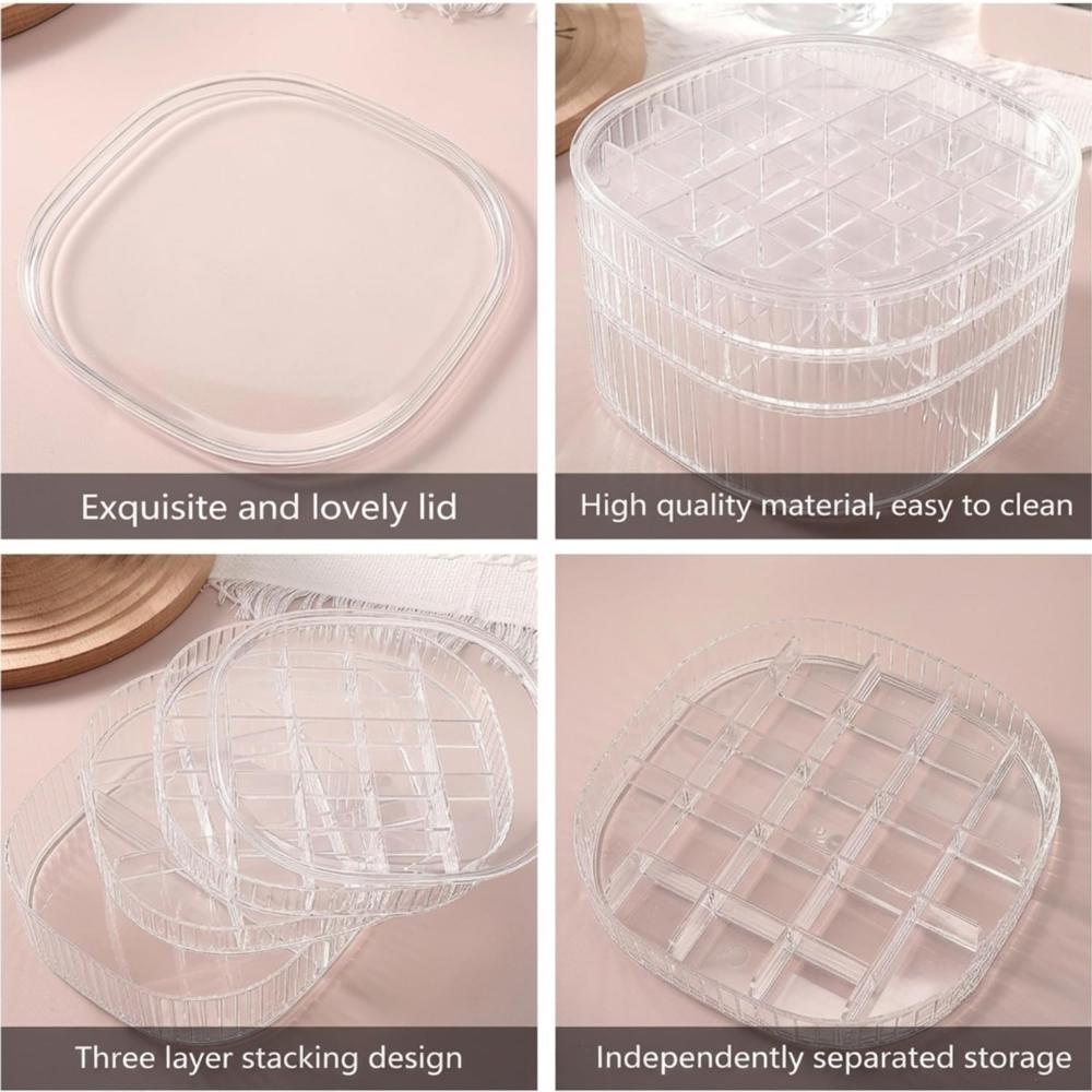 Clear Plastic Jewelry Storage Organizer Box