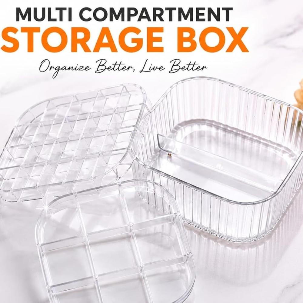 Clear Plastic Jewelry Storage Organizer Box