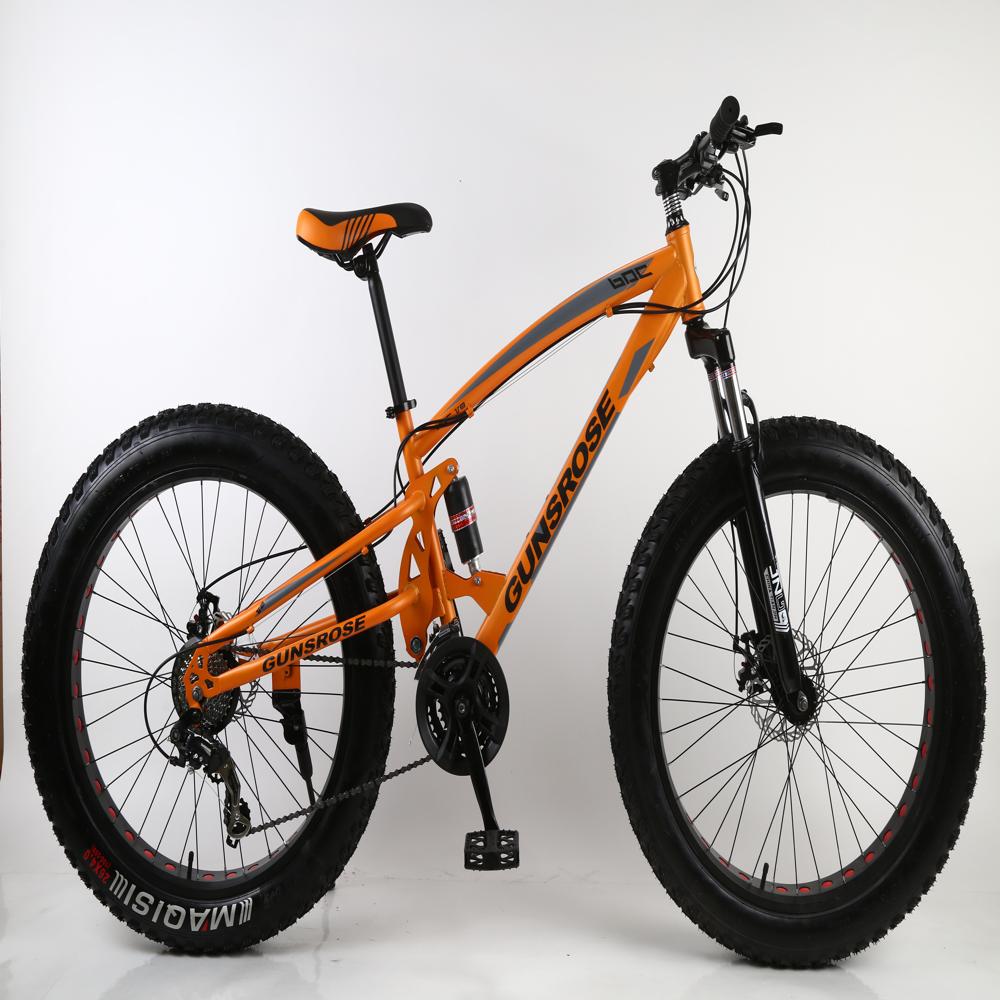 Overbearing fat tire bike 26 inch 21 speed double disc brake with dual suspension