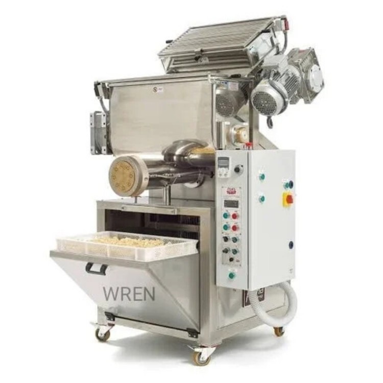 Automatic Macaroni Making Machine - Ss 304 Stainless Steel, 30kg/hr Capacity | Single Screw, Automatic Hopper, Continuous Dryer, Overload Protection