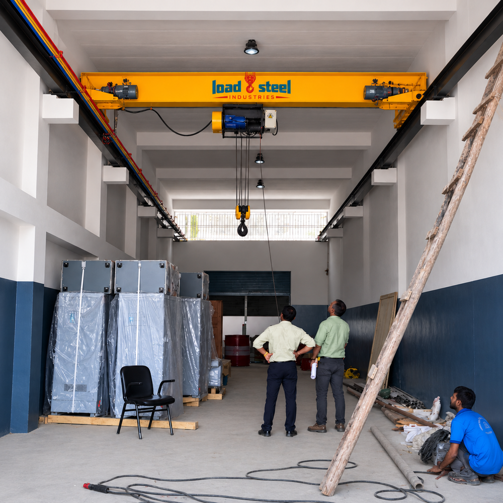 Single Girder Eot Crane 1 Ton - Color: Golden Yellow