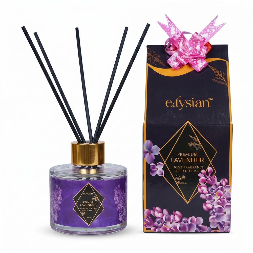 Glass Reed Diffuser Gift Set (Lavender, 100 ml)