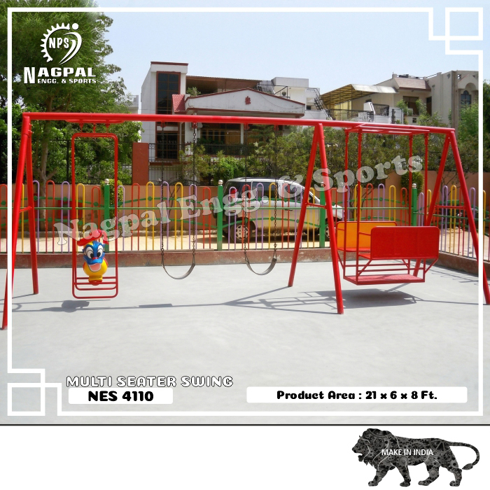 Nes-4110 Kids Multi Seater Swings - Area Required: 25 Ft X 6 Ft