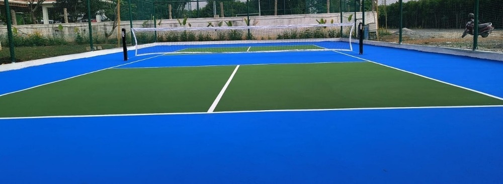 Outdoor Acrylic Blue Pickle Ball Court