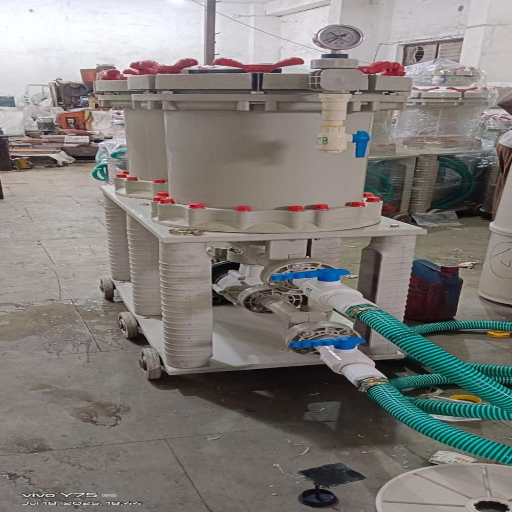 Electroplating Chemical Filter - Pp Material, 1 Hp Electric Motor, 3000 L/hr Flow, 100 Micron Pleated Plate Medium, Acid & Corrosion Resistant