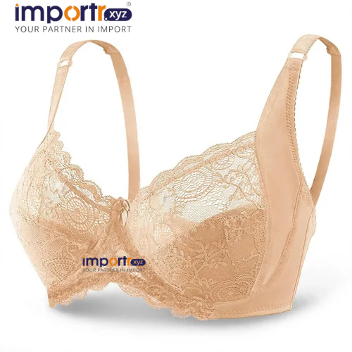 Women'S Traditional Underwired Lace Bra With 3/4 Thin Mold Cup And Bow Detail - Gender: Women