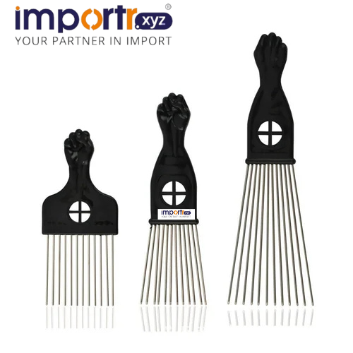 Steel Needle Hairdressing Comb with Handle Backcombing Teasing Comb for Hair Styling