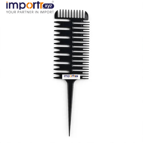 Black Double Sided Highlighting Comb with Pointed Tail for Salon Hair Dyeing