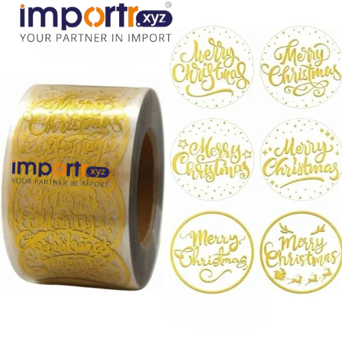 Transparent Christmas Stickers Roll Self-Adhesive One Roll Up Batch Pack of1 2.5cm/1inch