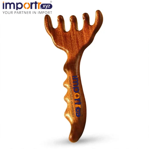 Dragon and Phoenix Golden Sandalwood flame handle rake Massage Comb