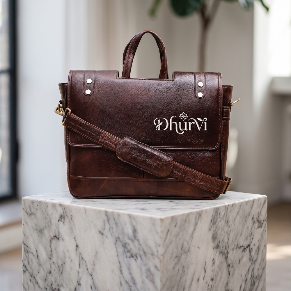 Dhurvi Leather Office Bag