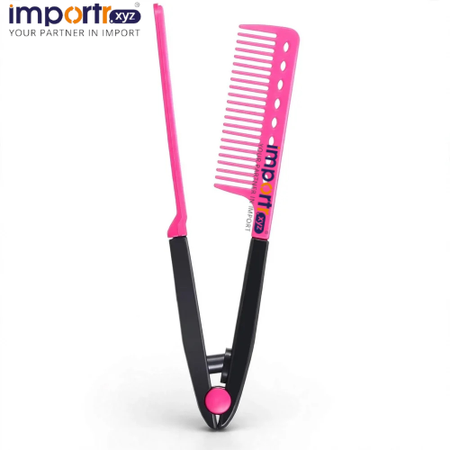 V-Shaped Hair Straightening Comb 24.5cm - Plastic V Clamp Comb For Hair Root Fluffy Styling