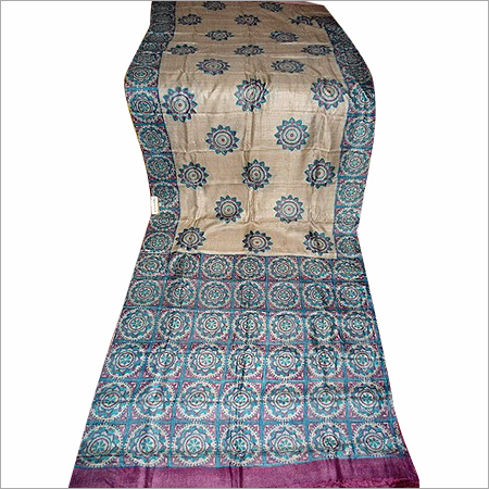 गाची तसर ब्लॉक साड़ी