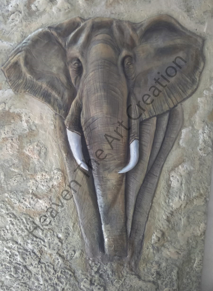 Elephant Fiber Wall Sculpture