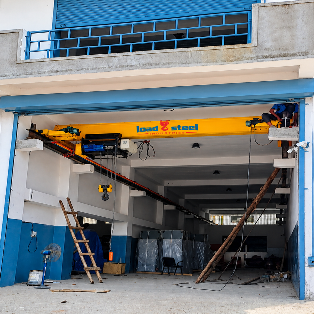 Single Girder Eot Crane 1 Ton - Color: Golden Yellow