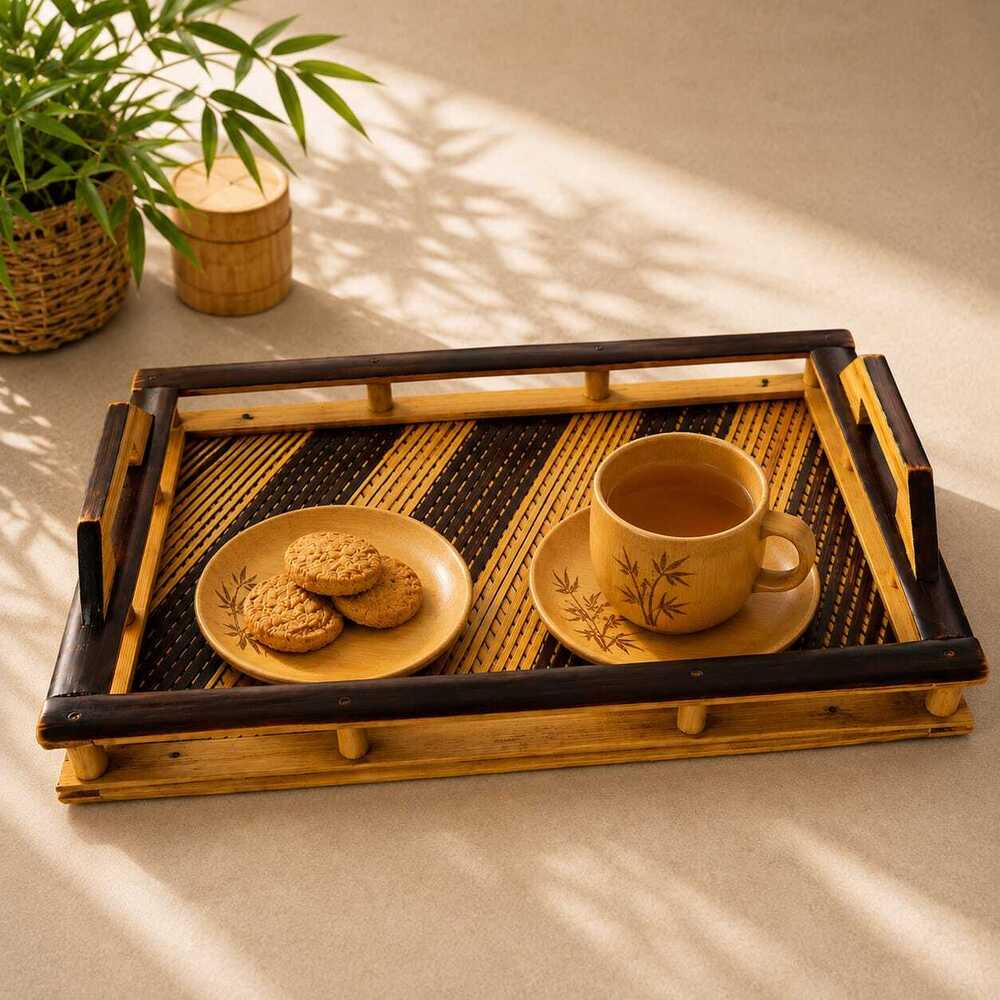 Bamboo Tea Cup Tray