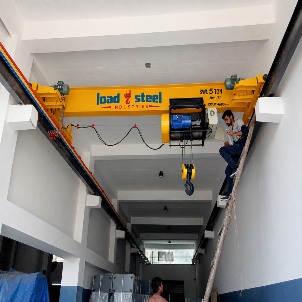 Single Girder Eot Crane 1 Ton - Color: Golden Yellow